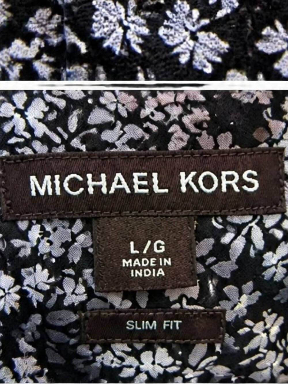 Michael Kors Men's Moisture Wicking Slim Fit Shirt Floral Large NEW - Picture 3 of 4